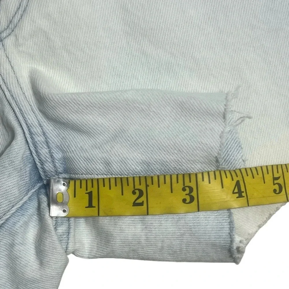 FRAME le Ultra Baggy Jean Shorts Vintage Bleached Out Blue Wash size 27